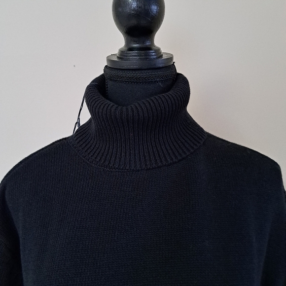 ❤️Gap Turtleneck Sweater Women's Small Black Split Hem Chunky Knit Ribbed … - Picture 8 of 15
